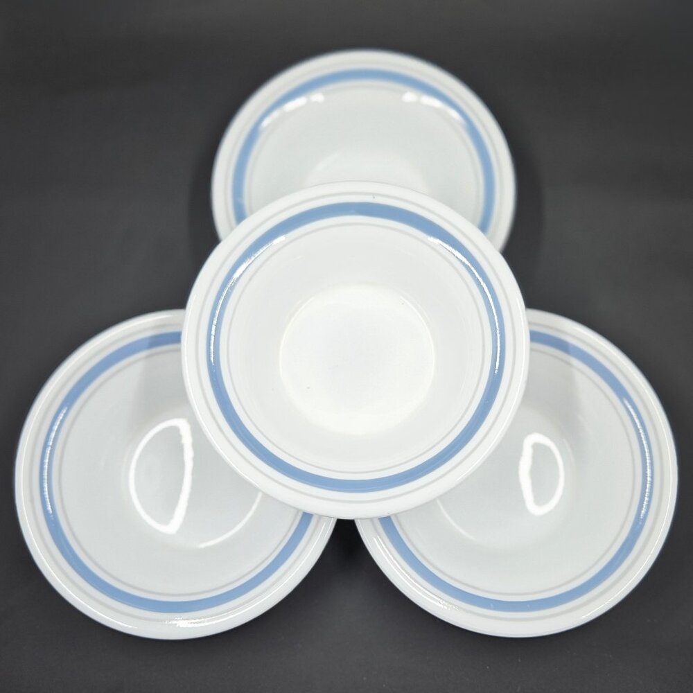 COMCOR Tableware by Corning Stratos Blue Gray Bands 4.5 oz Fruit Dish